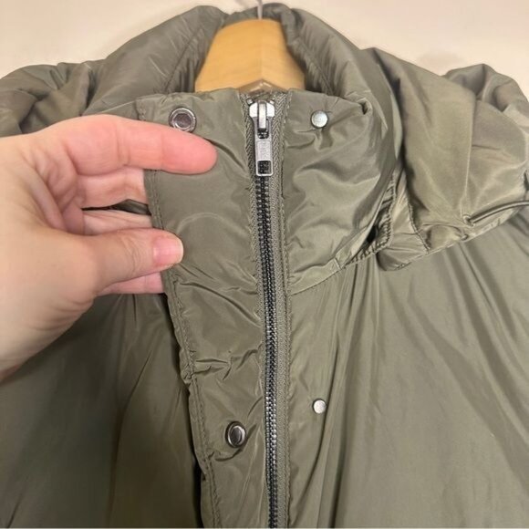Jenni Kayne Long Down Puffer Jacket in Sage Green Size L - Picture 7 of 12